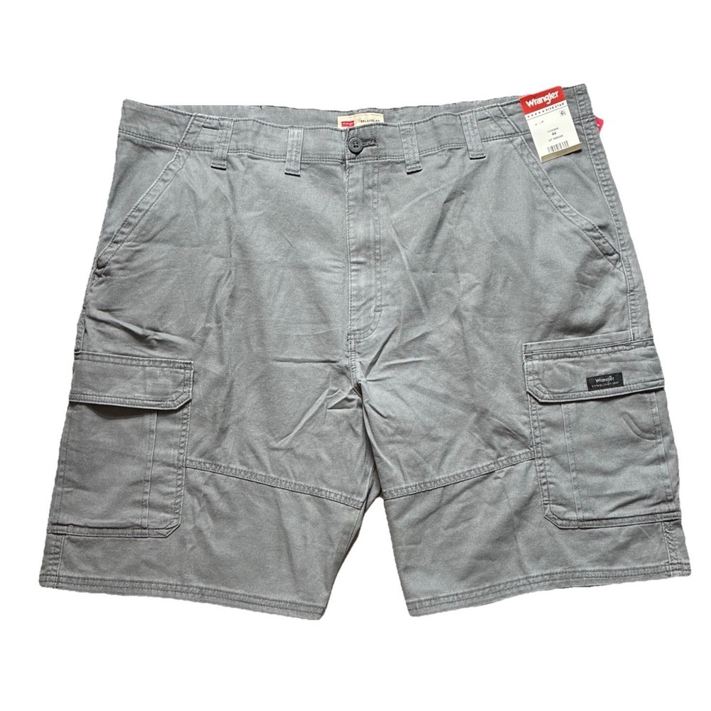 Wrangler Cargo Shorts Mens 44 Relaxed Fit Cotton Gray Outdoors Trail Casual NEW - Picture 13 of 16